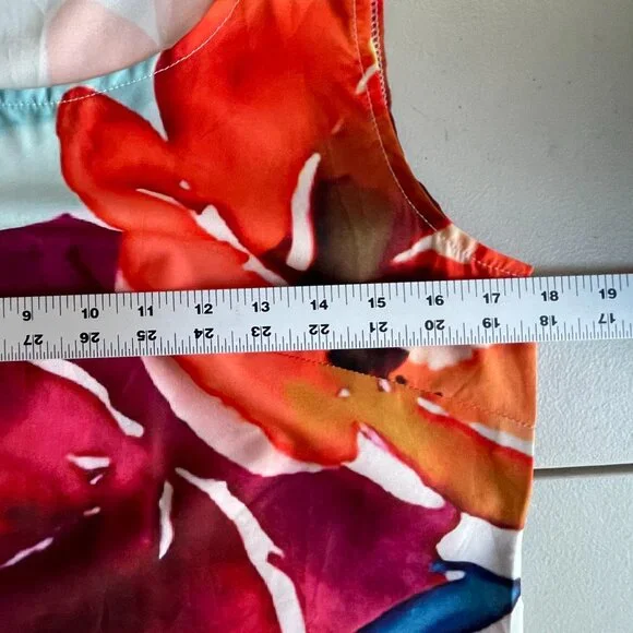 Watercolor Floral Maxi Dress Romantic Garden Party Summer Sleeveless M 53.5” - Picture 8 of 12